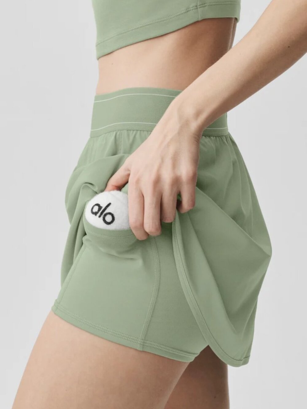 Women's A Line Alo Match Point Tennis Skirt Dune Grass🍃 - Picture 6 of 9